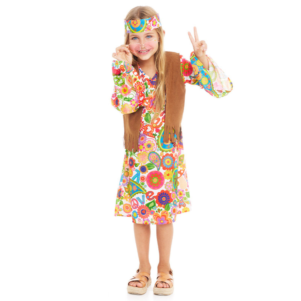 Costume da hippie della pace per bambina