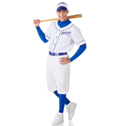 Costume da giocatore di baseball blu per uomo