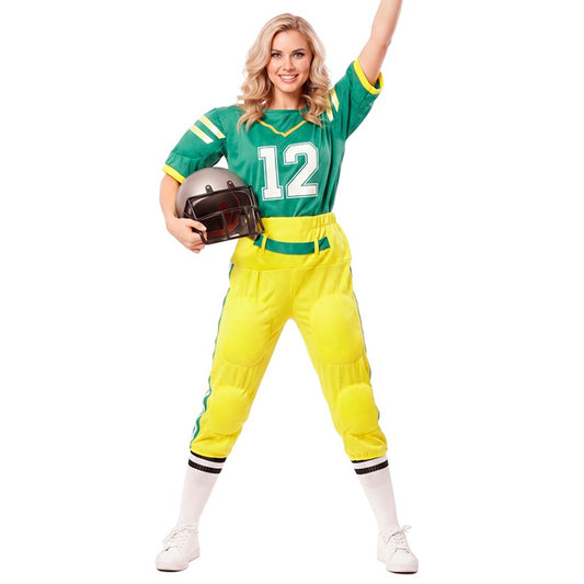 Costume da Giocatrice di Rugby verde per donna