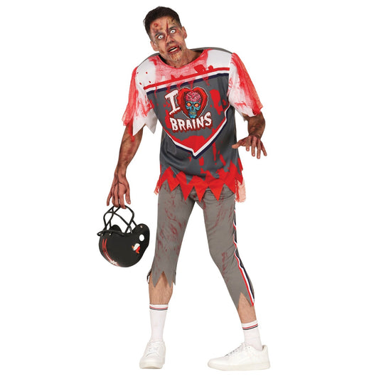 Costume da Giocatore di Rugby Zombie Brains per uomo