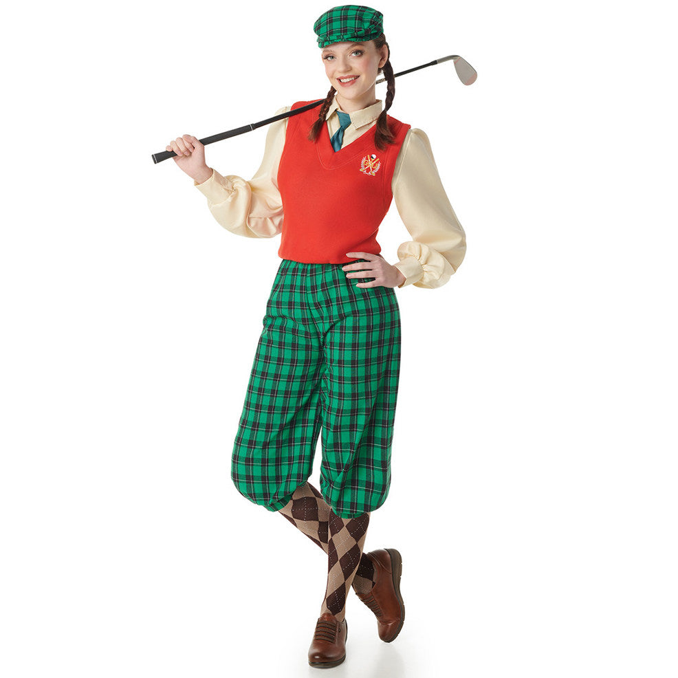 Costume da Giocatrice di Golf a Quadri per donna