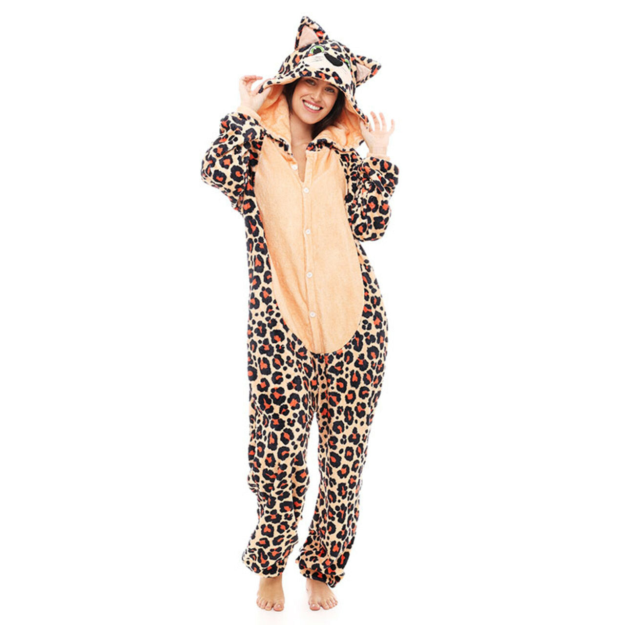 Costume da leopardo in peluche per adulto