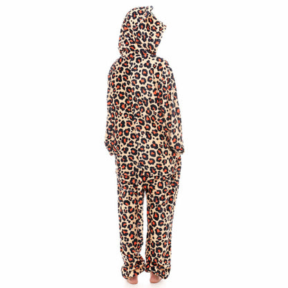 Costume da leopardo in peluche per adulto