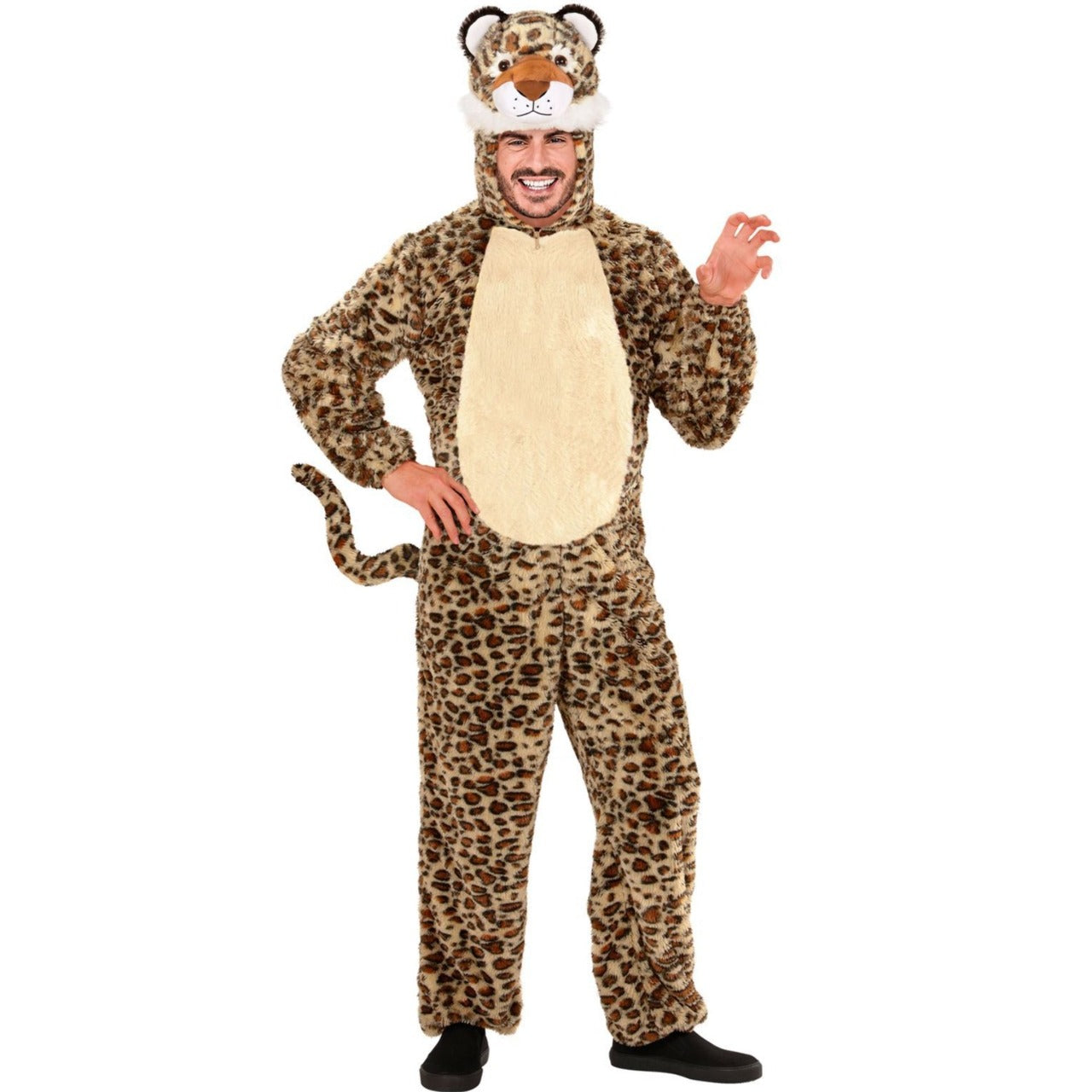 Costume da leopardo in morbido peluche per adulto