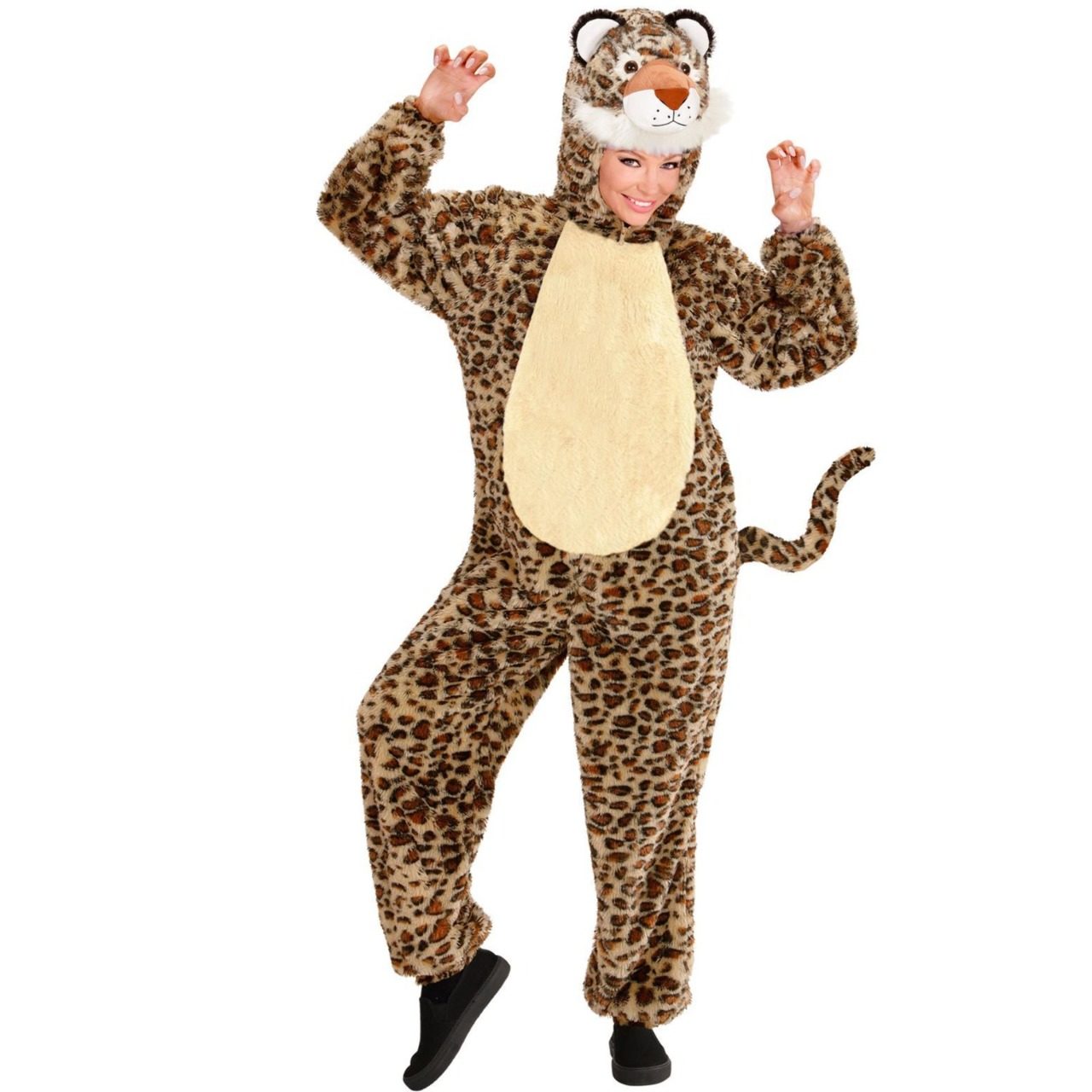 Costume da leopardo in morbido peluche per adulto