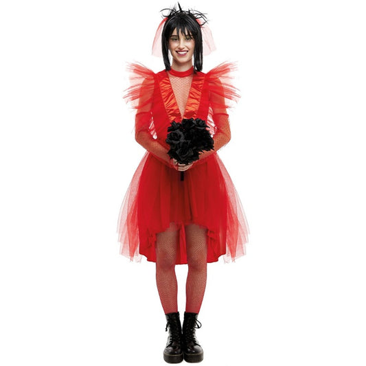 Costume rosso da Lydia Beetlejuice per donna