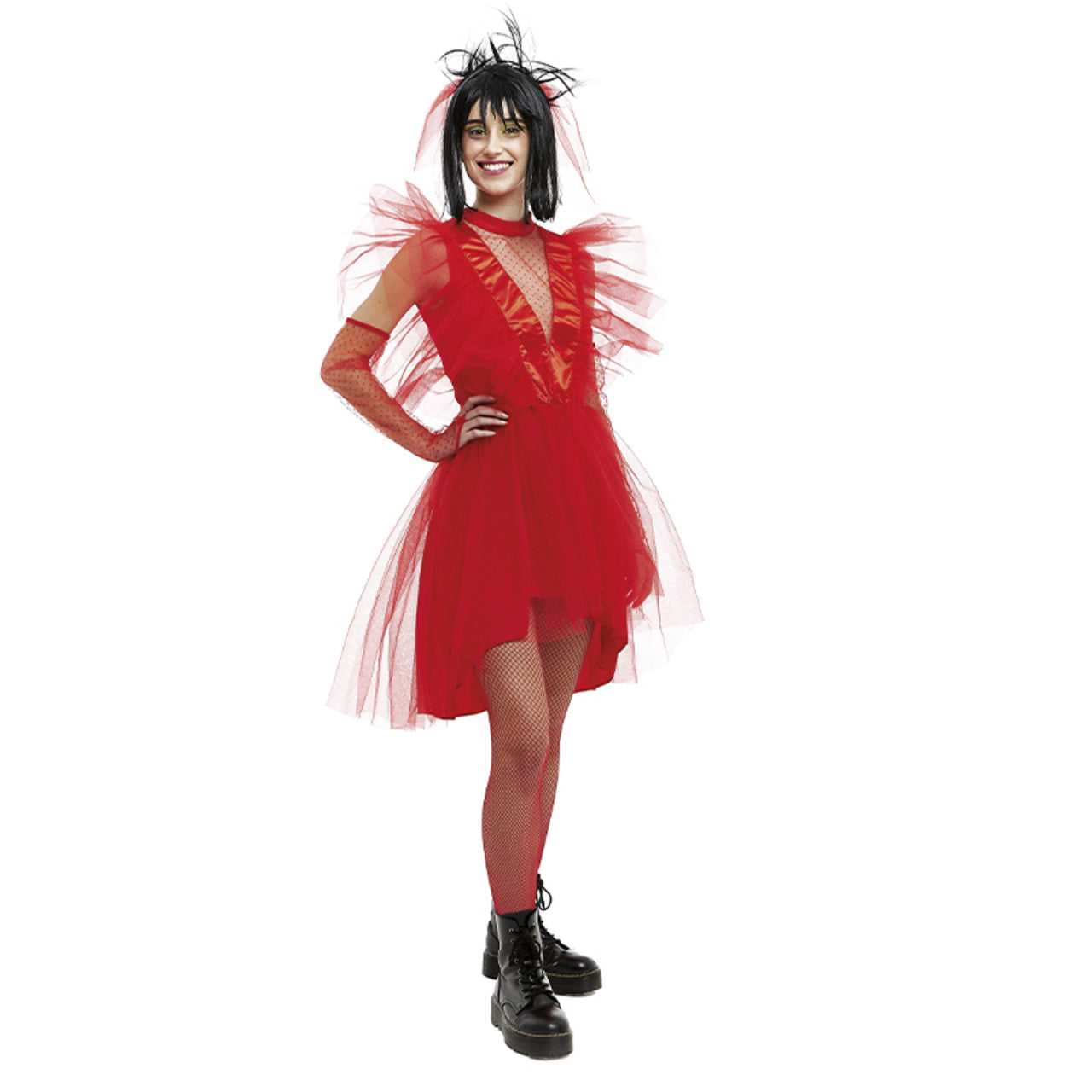 Costume rosso da Lydia Beetlejuice per donna