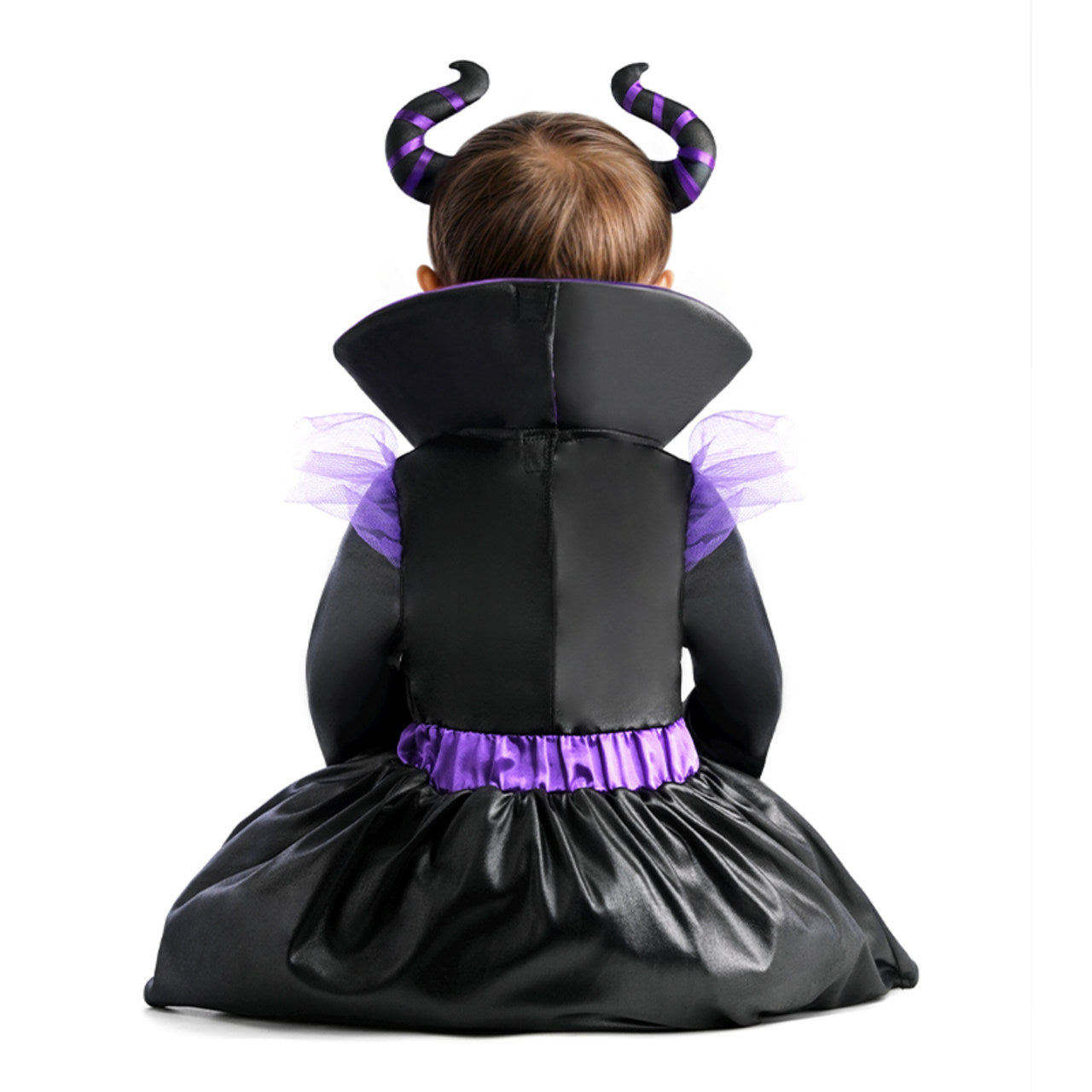 Costume Malefica Per Bambina: Set Completo Con Mantello, Corna E Scettro Per Halloween E Carnevale, Vestito Da Strega Cattiva Regina