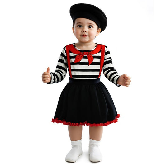 Costume da mimo con berretto per neonato