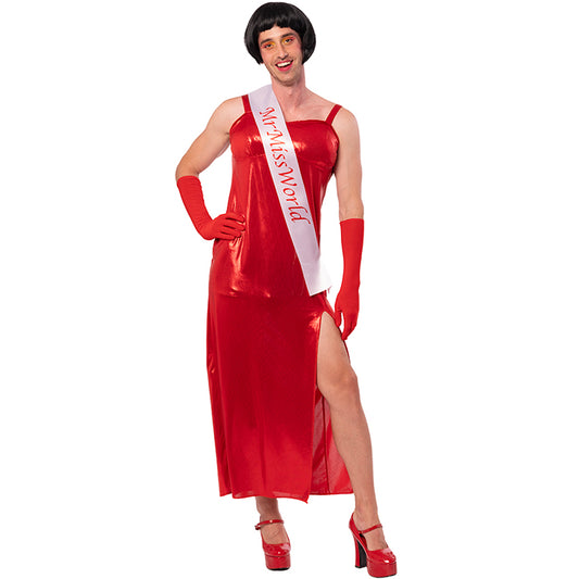 Costume da Miss Mondo Rosso per uomo