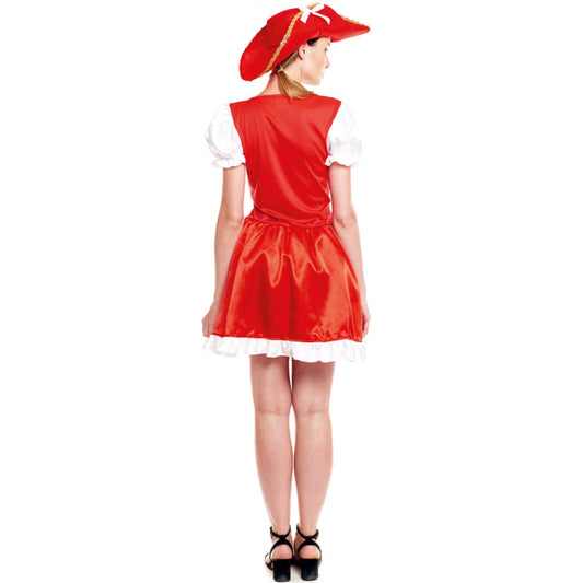 Costume da moschettiere rosso per donna