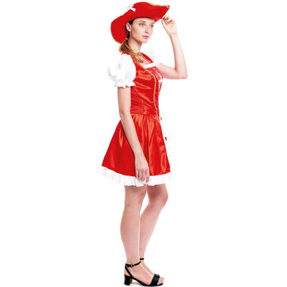 Costume da moschettiere rosso per donna