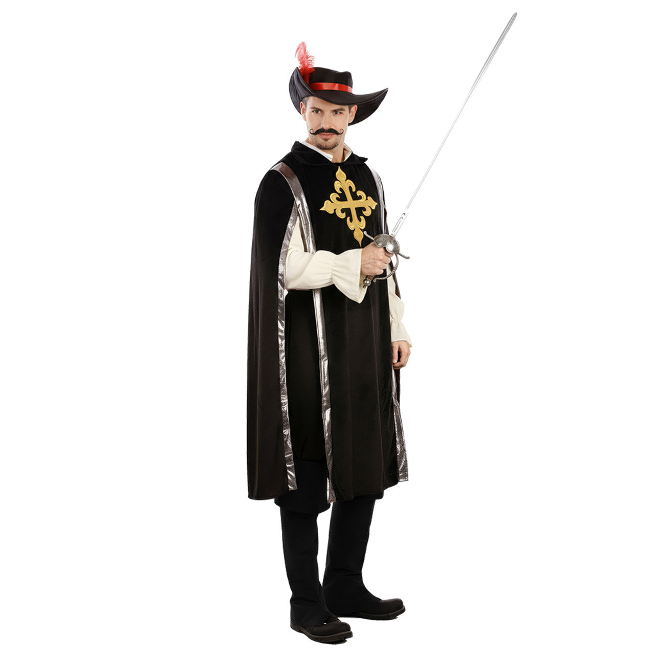 Costume da Moschettiere Nero per adulto 