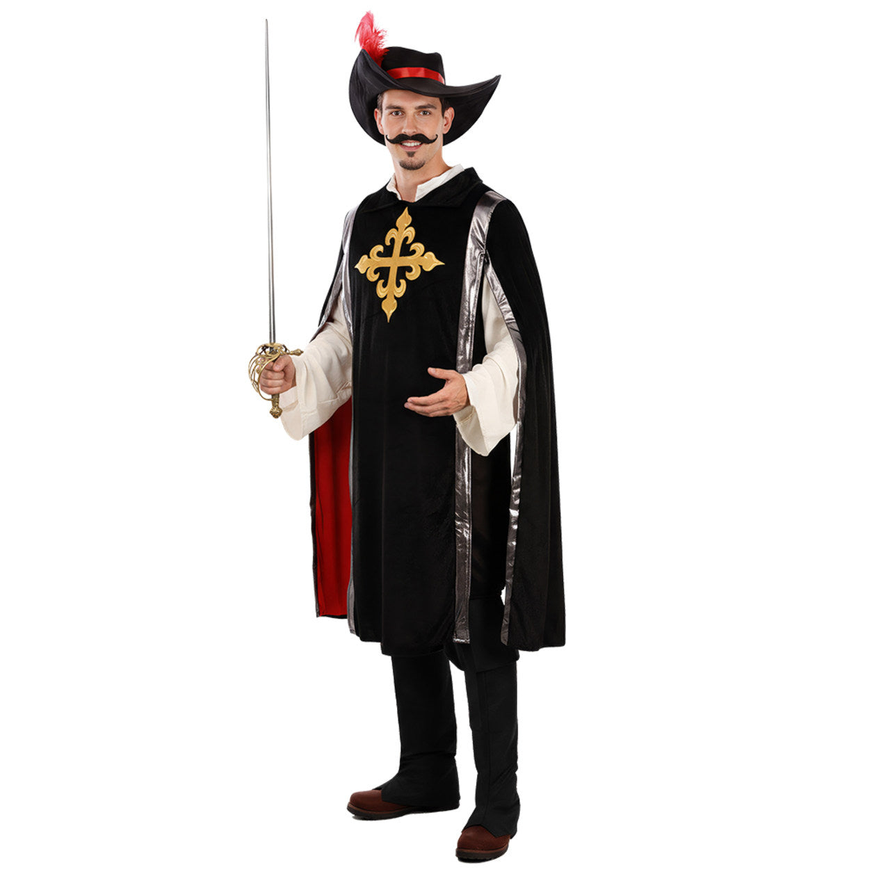 Costume da Moschettiere Nero per adulto 