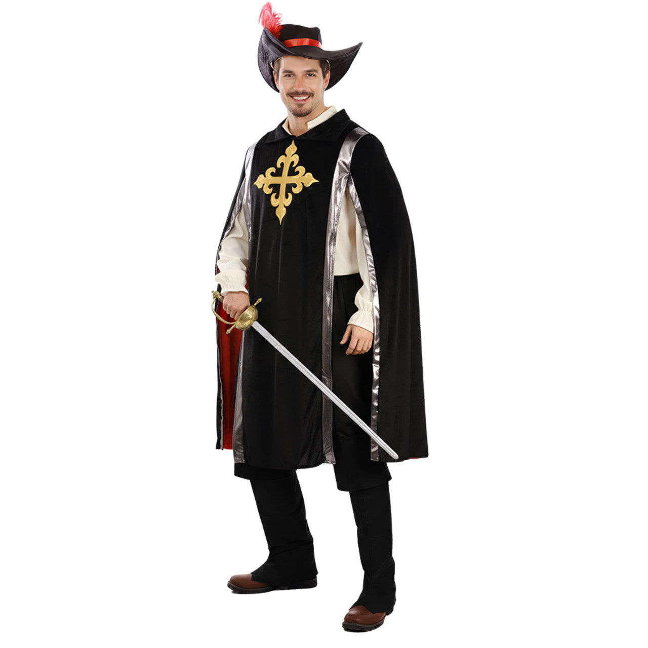 Costume da Moschettiere Nero per adulto 