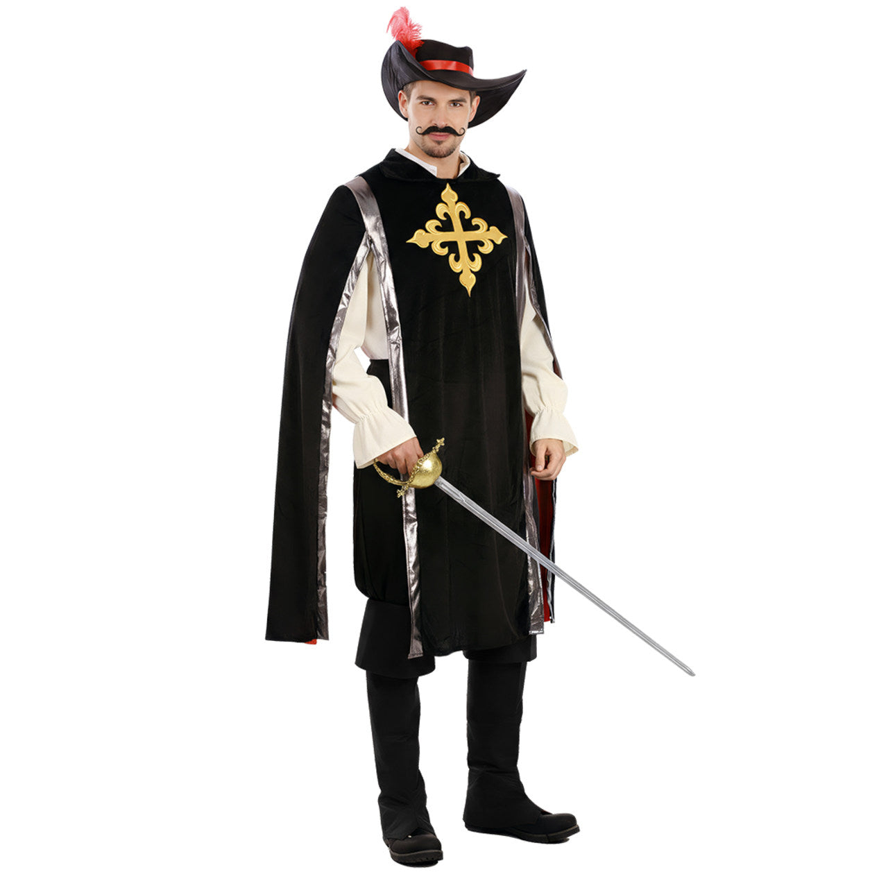 Costume da Moschettiere Nero per adulto 