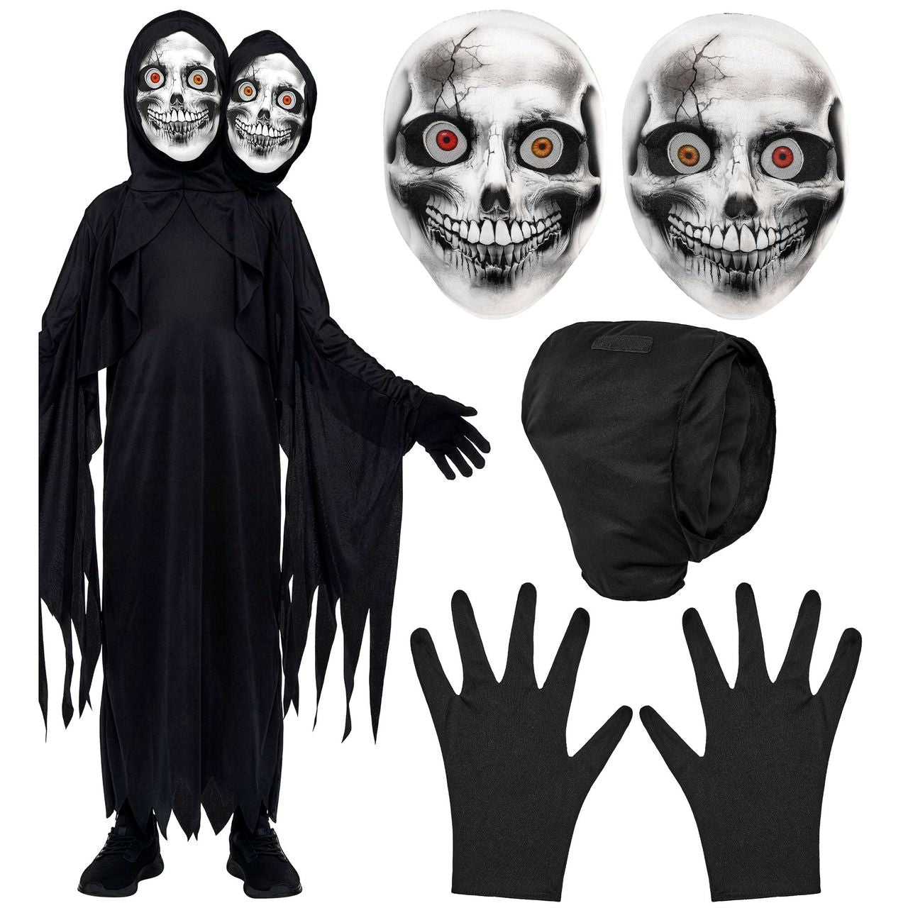 Costume da Morte con 2 Teste per bambino