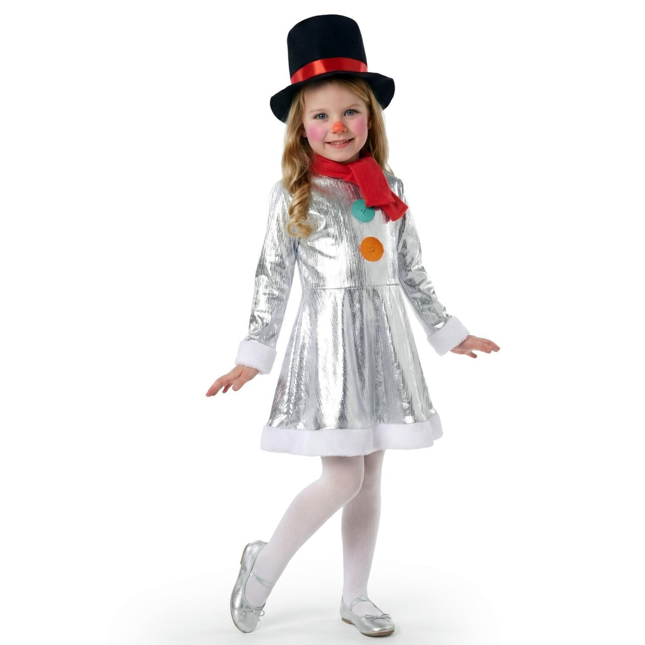 Costume da Pupazzo di Neve Argentato per bambina 