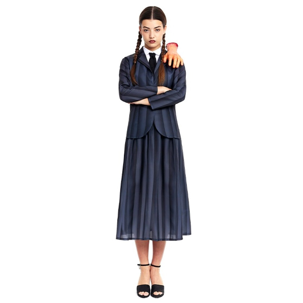 Costume da Ragazza Siniestra a Righe per donna