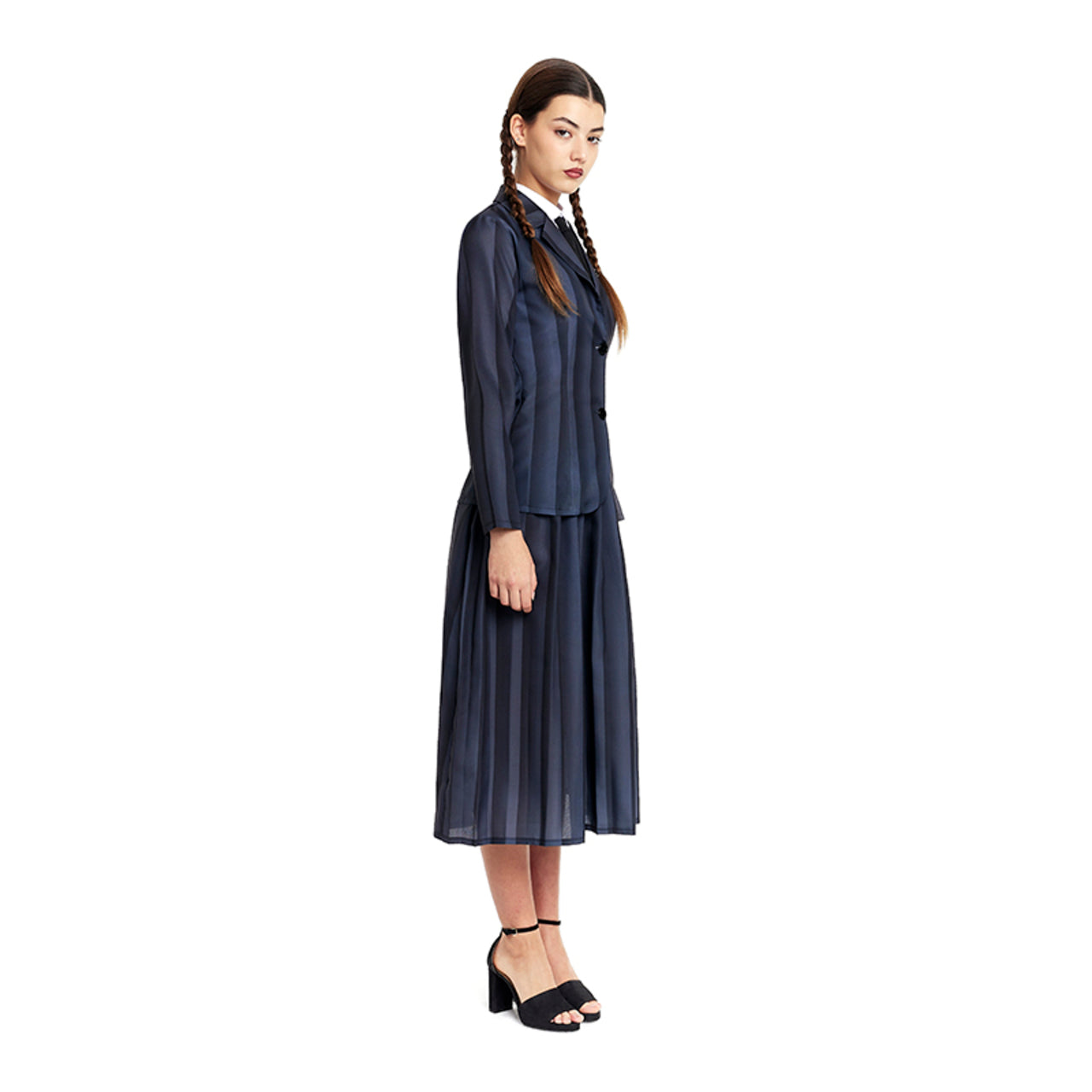 Costume da Ragazza Siniestra a Righe per donna