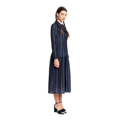 Costume da Ragazza Siniestra a Righe per donna