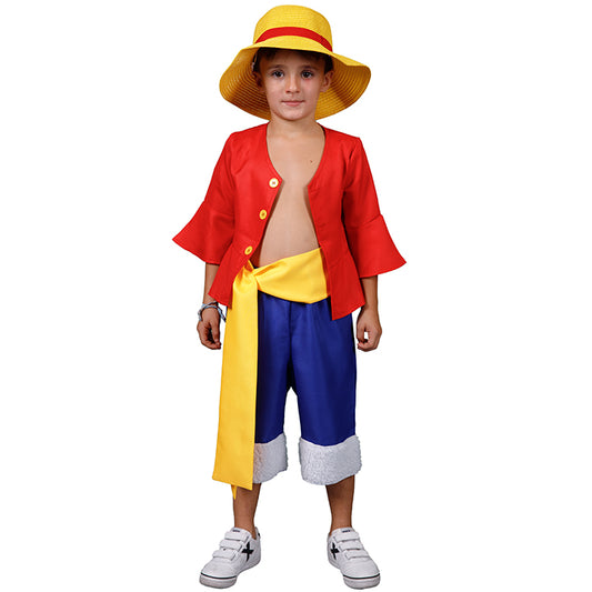 Ladhow Monkey Luffy Costume Costumi One Anime Bambino 4 Piece Coplay  Vestito da Ragazzo con Cappello di Paglia – Giochi e Prodotti per l'Età  Evolutiva