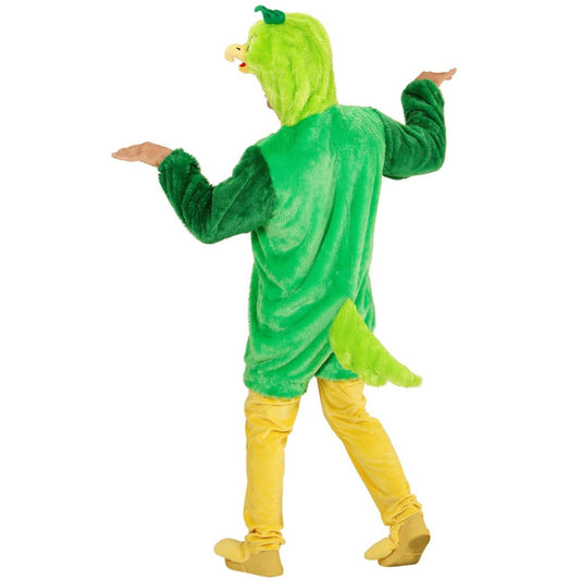 Costume da uccello di peluche verde per adulto