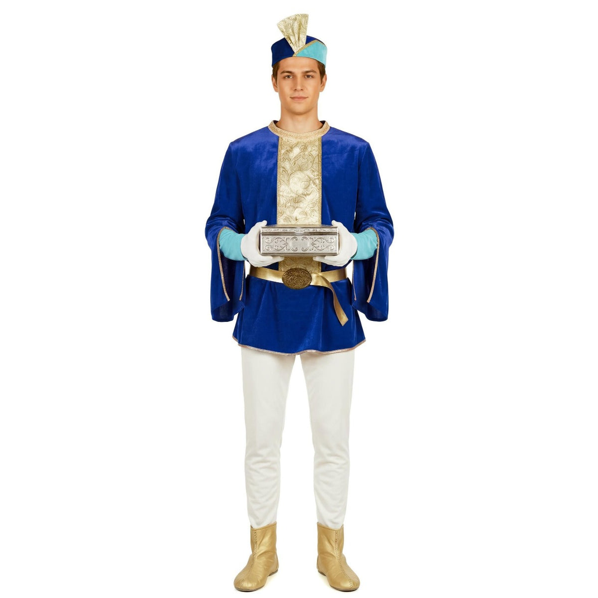 Costume da Paggio Reale Blu Deluxe per adulto 