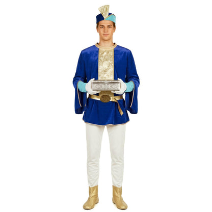 Costume da Paggio Reale Blu Deluxe per adulto 