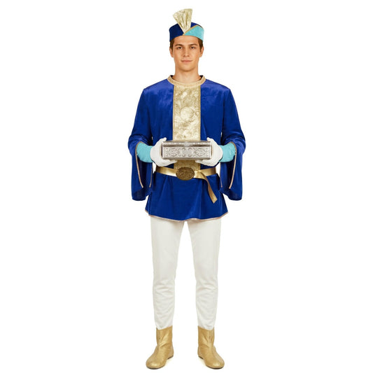 Costume da Paggio Reale Blu Deluxe per adulto 