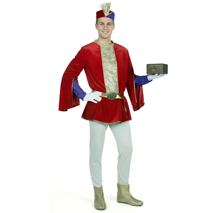 Costume da Paggetto Reale Rosso Deluxe per adulto  