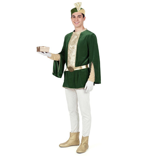 Costume da Paggio Reale Verde Deluxe per adulto 