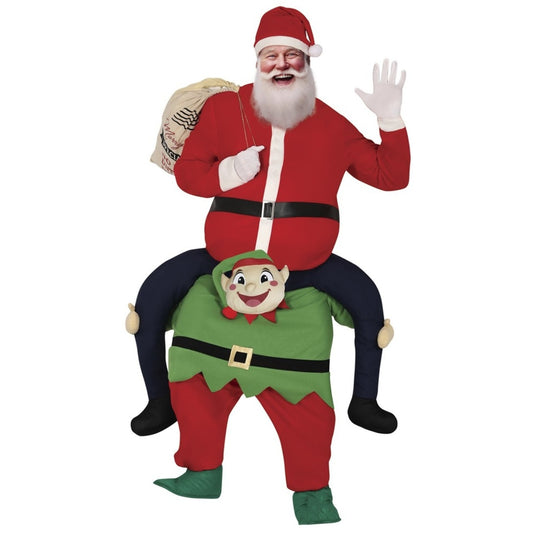 Costume da Babbo Natale sopra Elfo per adulto