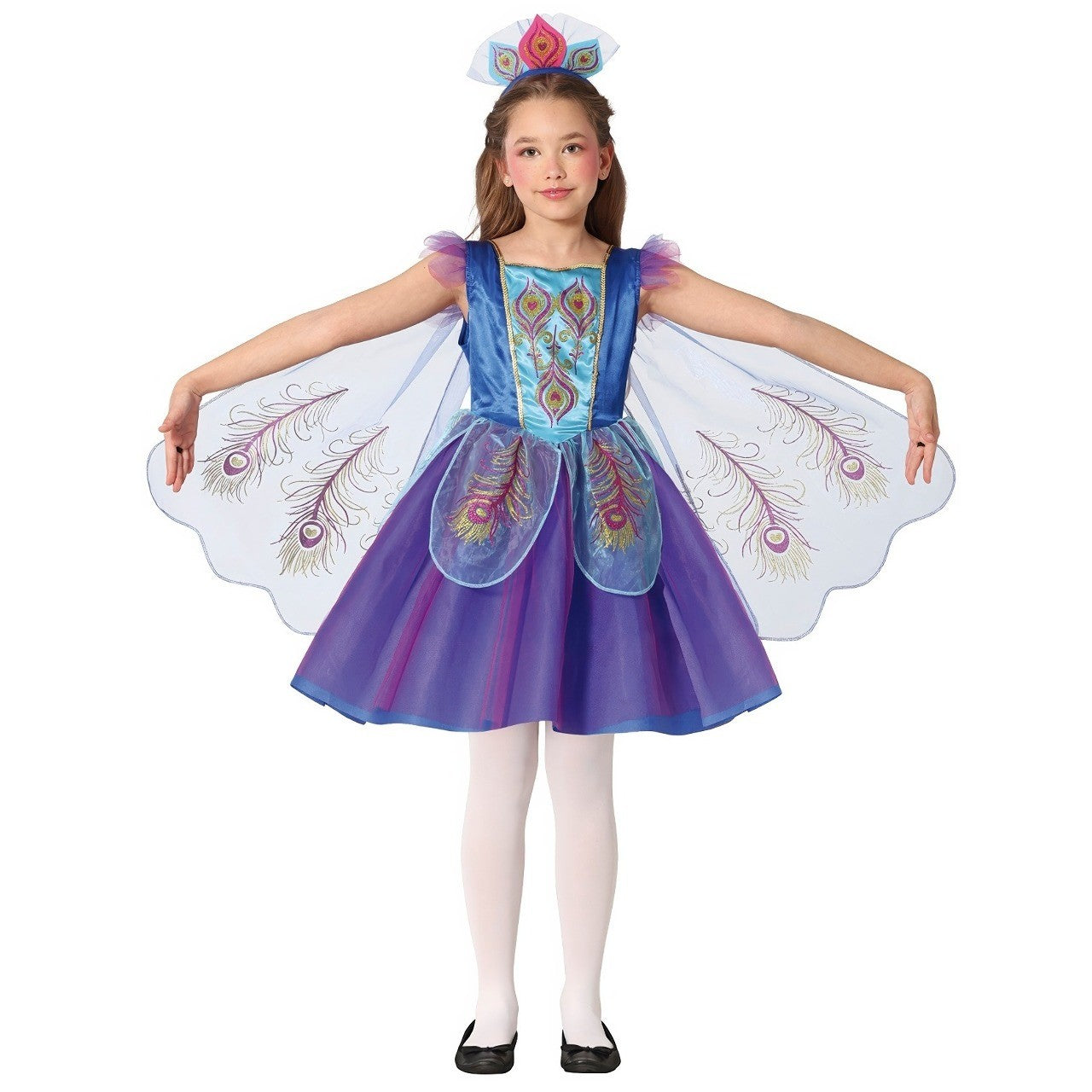 Costume da ali di pavone per bambina