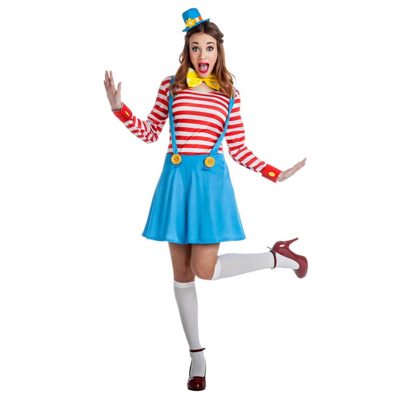 Costume da Pagliaccia a righe per donna