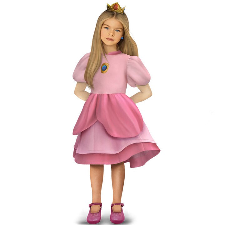 Costume da principessa Peach per bambina