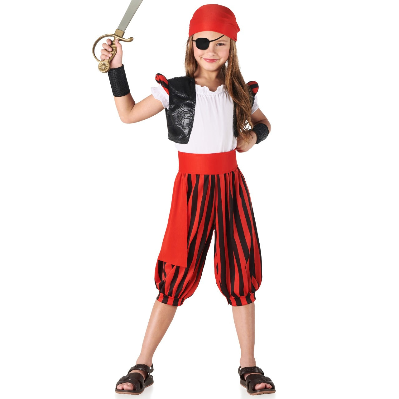 Costume da pirata con un occhio solo per bambina