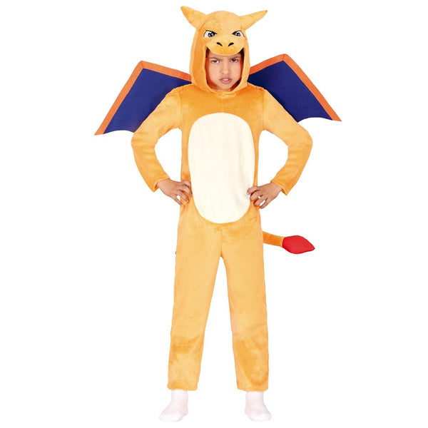 Costume Pokémon Charizard Per Bambini – Tuta Con Cappuccio, Ali E Coda, Licenza Ufficiale, Taglie 3-12 Anni