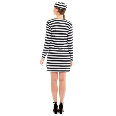 Costume Prigioniero Widmann Milano - Completo A Righe Con Numero 6328, Per Carnevale E Feste