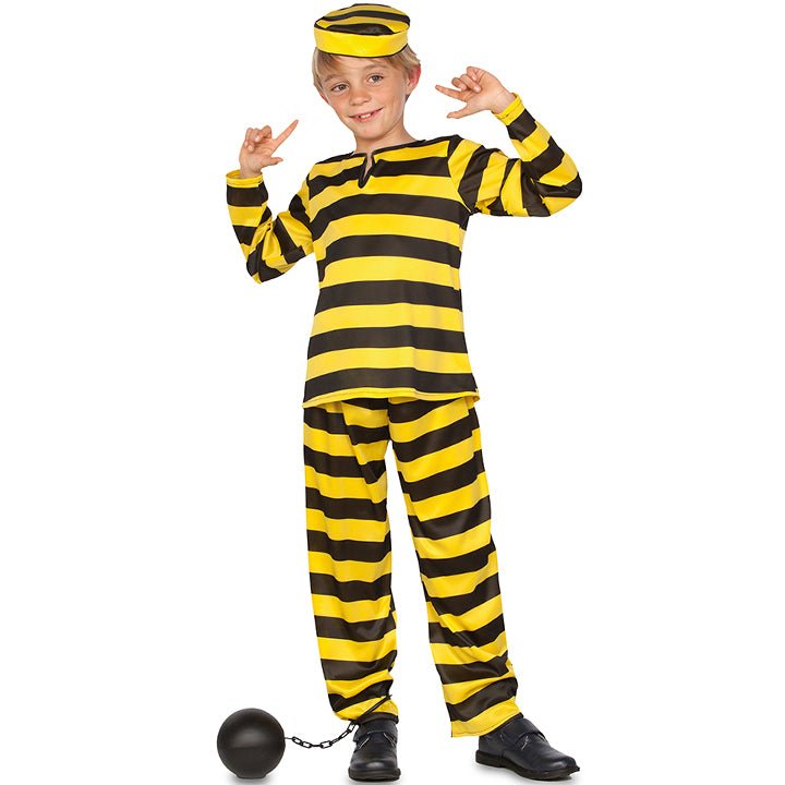 Costume da Detenuto Giallo per bambini