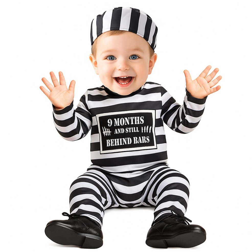 Costume da Detenuto a righe per neonato