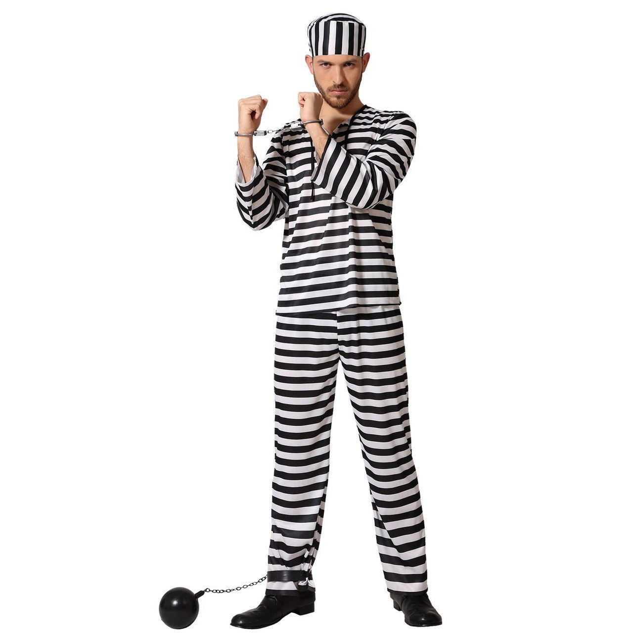 Costume da Detenuto a Righe nere per uomo