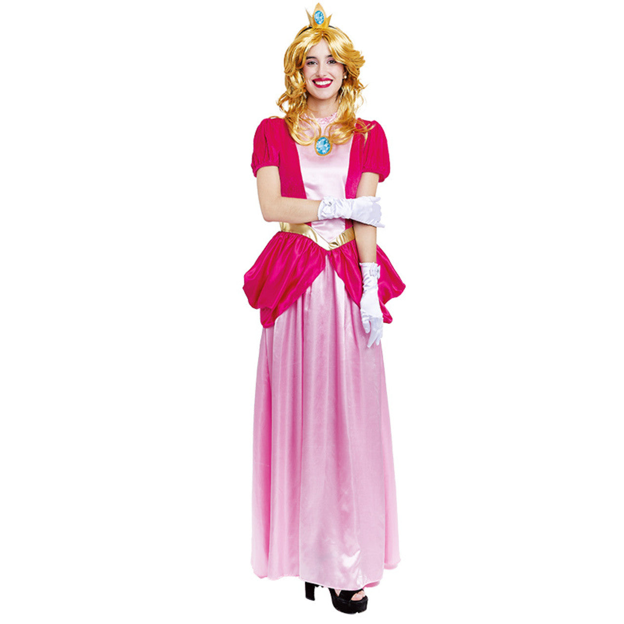 Costume da principessa rosa Peach per donna