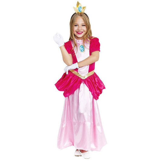 Costume da principessa rosa Peach per bambina