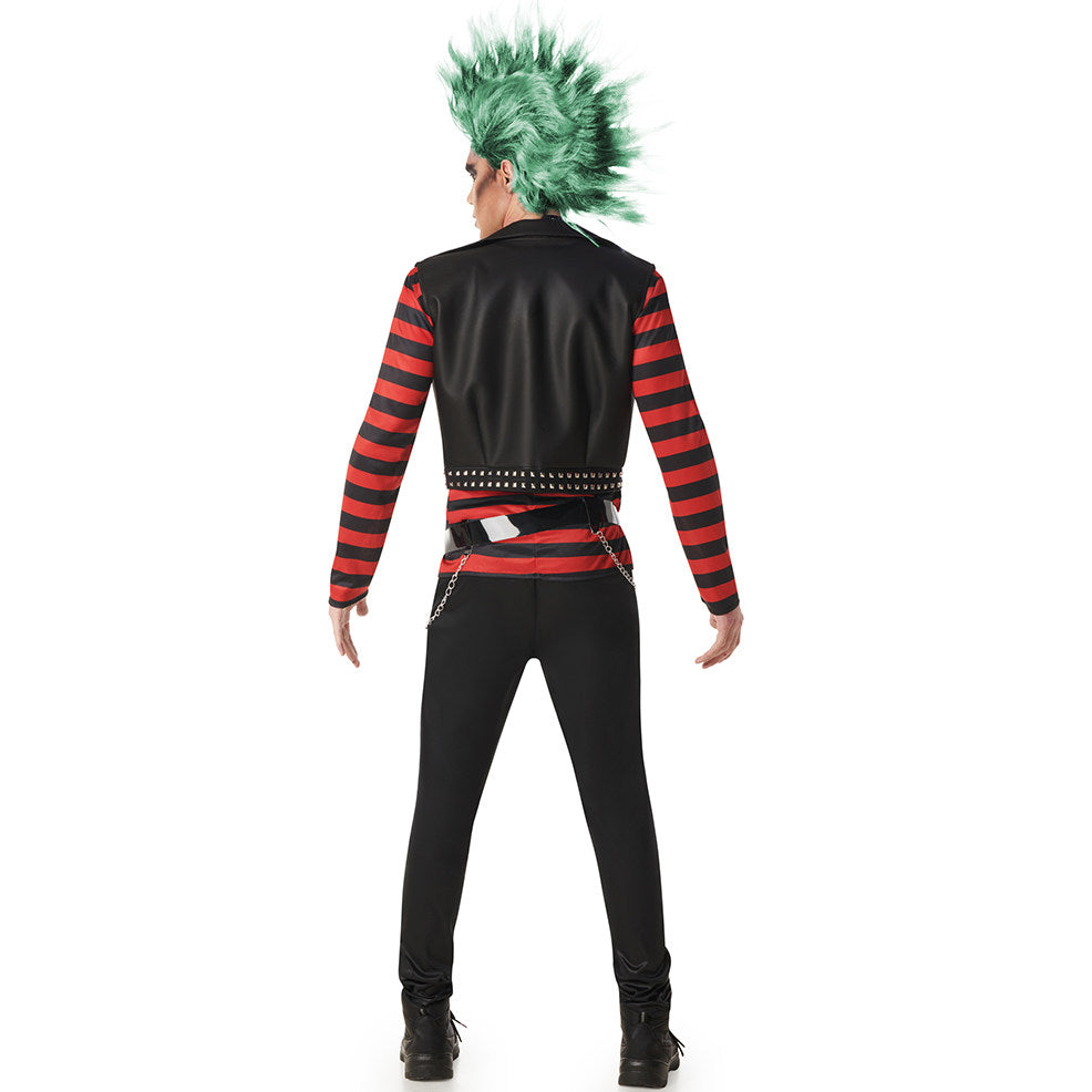 Costume da Rocker Punky a Righe per uomo