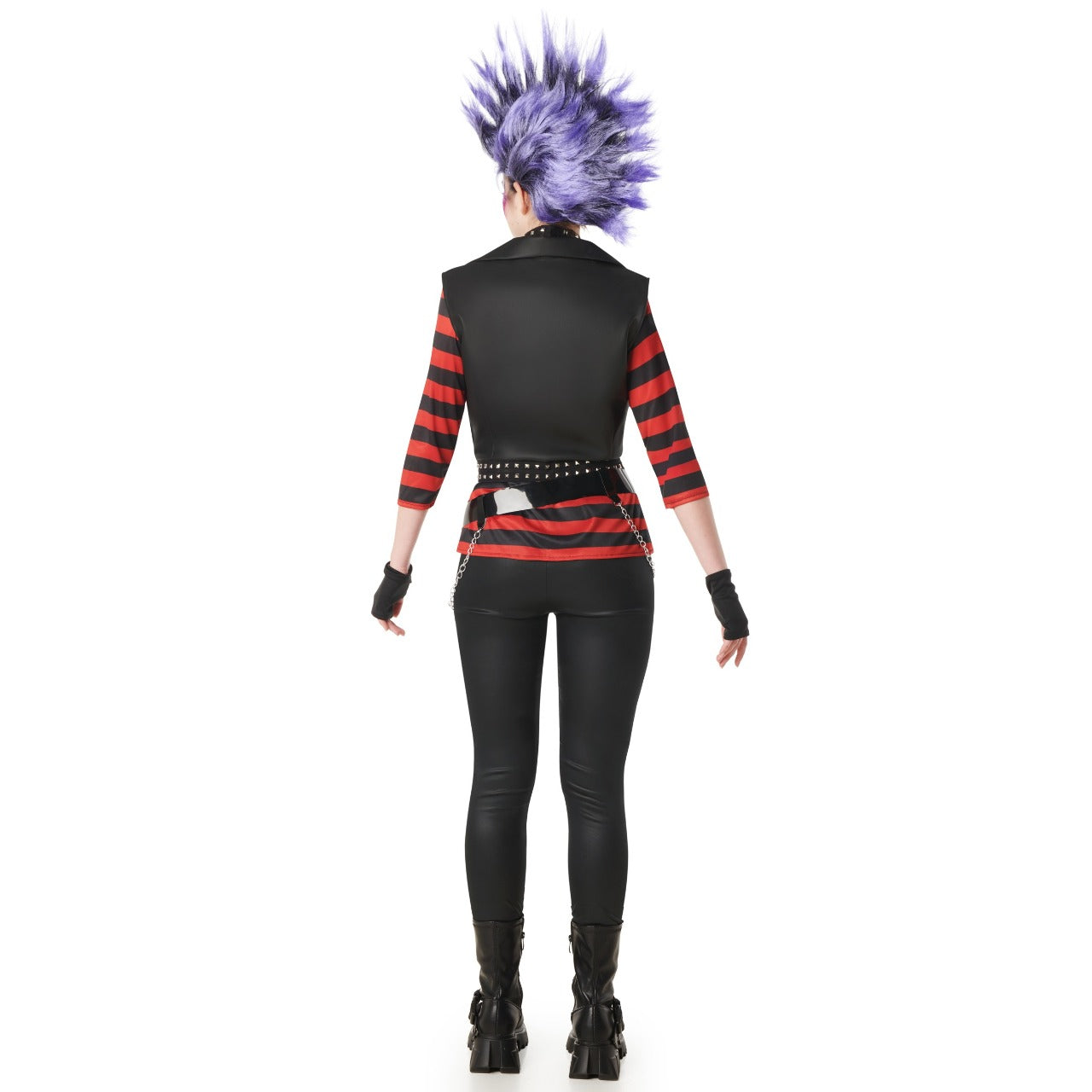 Costume da Rocker Punky a Righe per donna