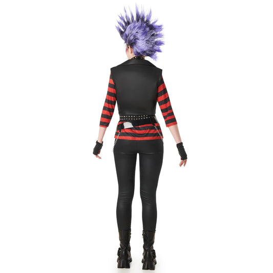 Costume da Rocker Punky a Righe per donna