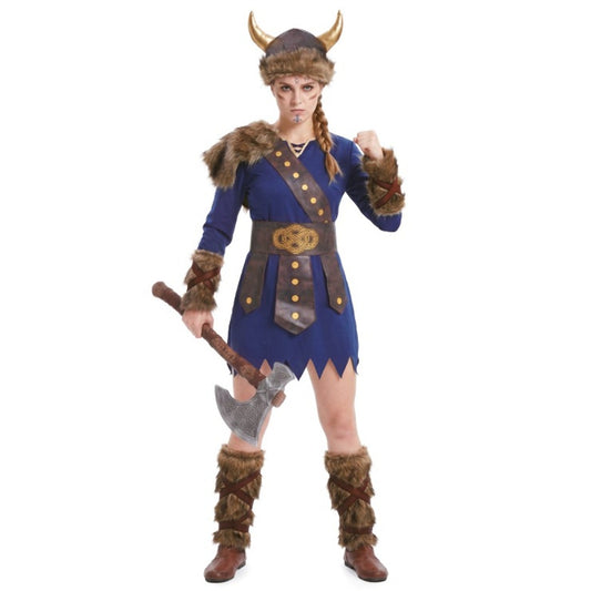 Costume da vichinga blu per donna