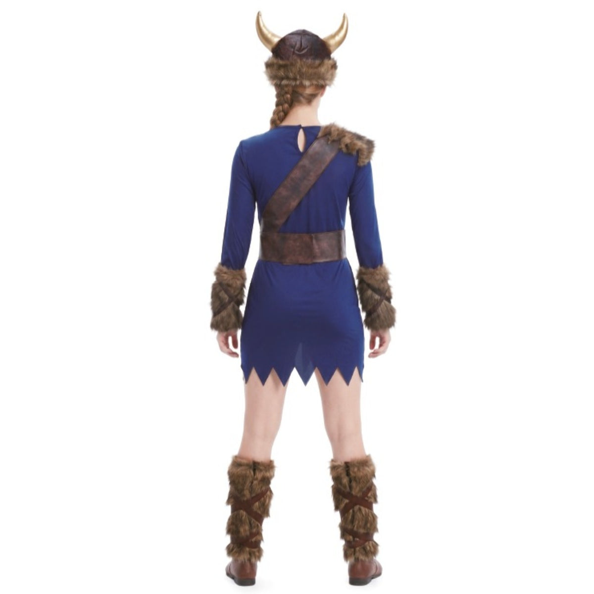 Costume da vichinga blu per donna