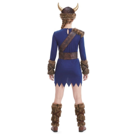 Costume da vichinga blu per donna